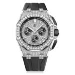 Audemars Piguet 26423BC.ZZ.D002CA.01 Royal Oak Offshore White Gold Diamond Paved Rubber Strap