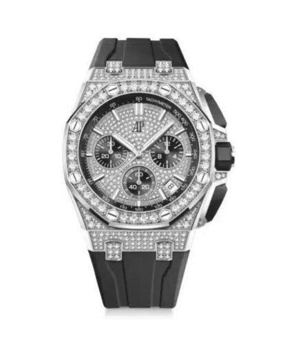 Audemars Piguet 26423BC.ZZ.D002CA.01 Royal Oak Offshore White Gold Diamond Paved Rubber Strap