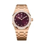Audemars Piguet 67656OR.ZZ.1261OR.01 Royal Oak Pink Gold 10 Limited Pieces 33mm Arabic Purple Dial Womens Watch - Luxury Souq