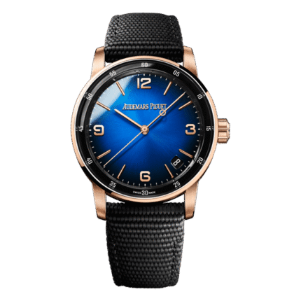 Audemars Piguet Code 11.59 15210Or.Oo.A002Kb.03 Smoked Blue Dial Selfwinding 41Mm Rose Gold Black Fabric Straps Men'S Watch