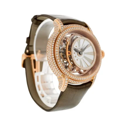 Audemars Piguet Millenary 26354OR.ZZ.D812CR.01 Tourbillon Rose Gold Diamond Bezel 45mm Skeleton Dial Men's Watch - Luxury Souq