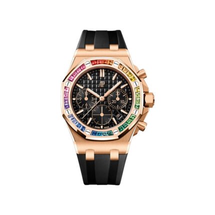 Audemars Piguet Offshore 26236OR.YY.D002CA.01 Chronograph Pink Rose Gold Rainbow 37mm Black Dial - Luxury Souq