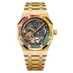 Audemars Piguet Royal Oak 15412BA.YG.1224BA.01 Yellow Gold Rainbow Gem-Set Bezel