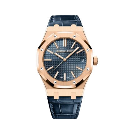 Audemars Piguet Royal Oak 15510OR.OO.D315CR.01 Rose Gold 50th Anniversary Blue Dial 41mm Men's Watch - Luxury Souq