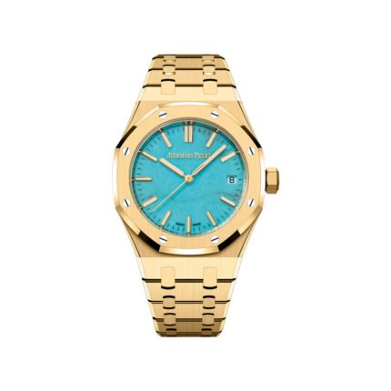 Audemars Piguet Royal Oak 15550BA.OO.1356BA.01 Yellow Gold 37mm Turquoise Dial - Luxury Souq