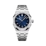 Audemars Piguet Royal Oak 15551BC.ZZ.1356BC.01 White Gold Diamond Bezel Blue Dial 37mm Ladies Watch - Luxury Souq