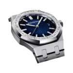 Audemars Piguet Royal Oak 15551BC.ZZ.1356BC.01 White Gold Diamond Bezel Blue Dial 37mm Ladies Watch - Luxury Souq