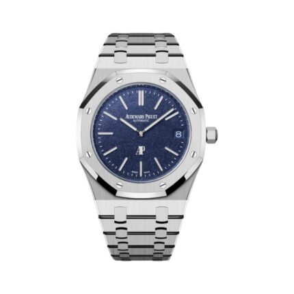 Audemars Piguet Royal Oak 16202BC.OO.1240BC.02 'Jumbo' Extra-Thin White Gold 39mm Grainy Blue Dial Unisex Watch - Luxury Souq