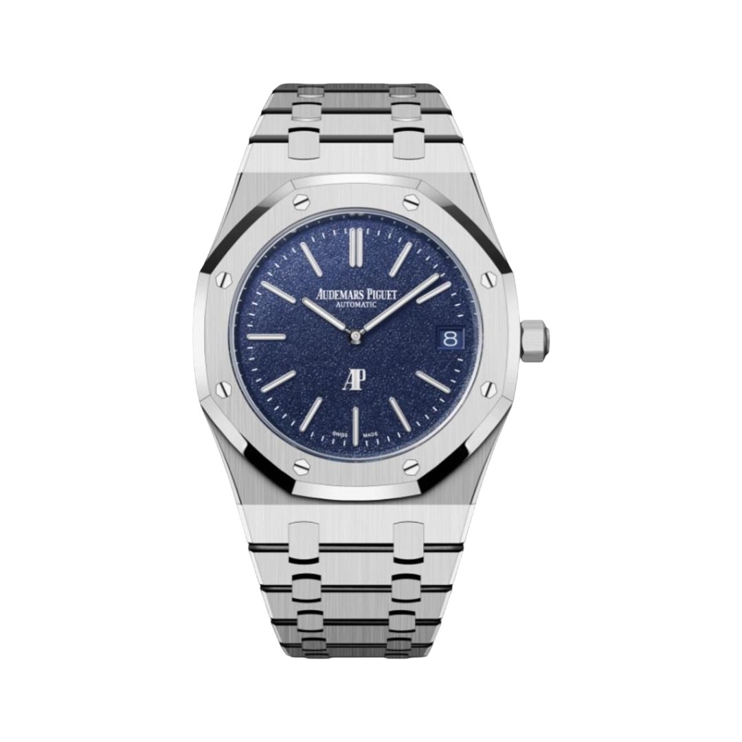 Audemars Piguet Royal Oak 16202BC.OO.1240BC.02 'Jumbo' Extra-Thin White Gold 39mm Grainy Blue Dial Unisex Watch - Luxury Souq Audemars Piguet Royal Oak 16202BC.OO.1240BC.02 'Jumbo' Extra-Thin White Gold 39mm Grainy Blue Dial Unisex Watch - Luxury Souq