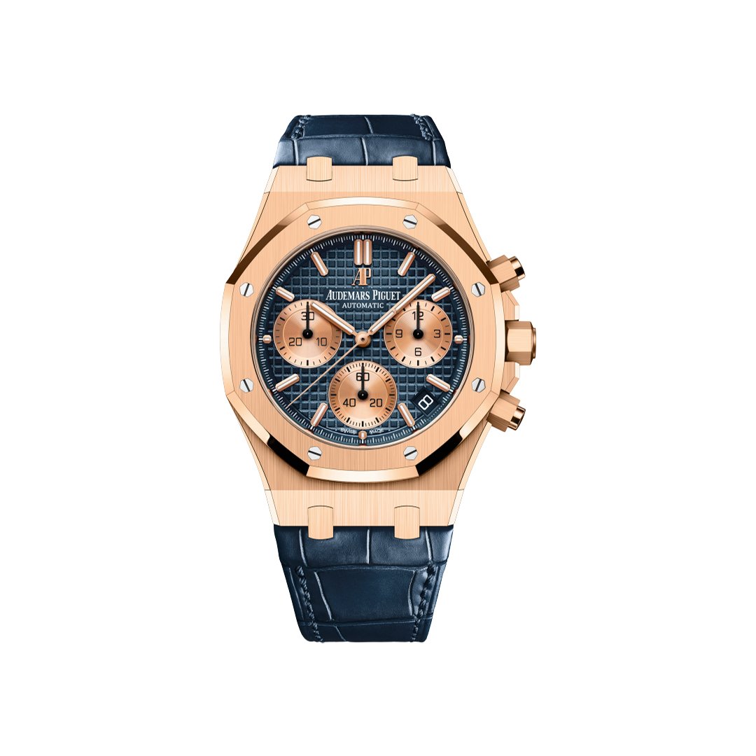 Audemars Piguet Royal Oak 26239OR.OO.D315CR.01 Selfwinding Chronograph Rose Gold 41mm Blue Dial - Luxury Souq Audemars Piguet Royal Oak 26239OR.OO.D315CR.01 Selfwinding Chronograph Rose Gold 41mm Blue Dial - Luxury Souq