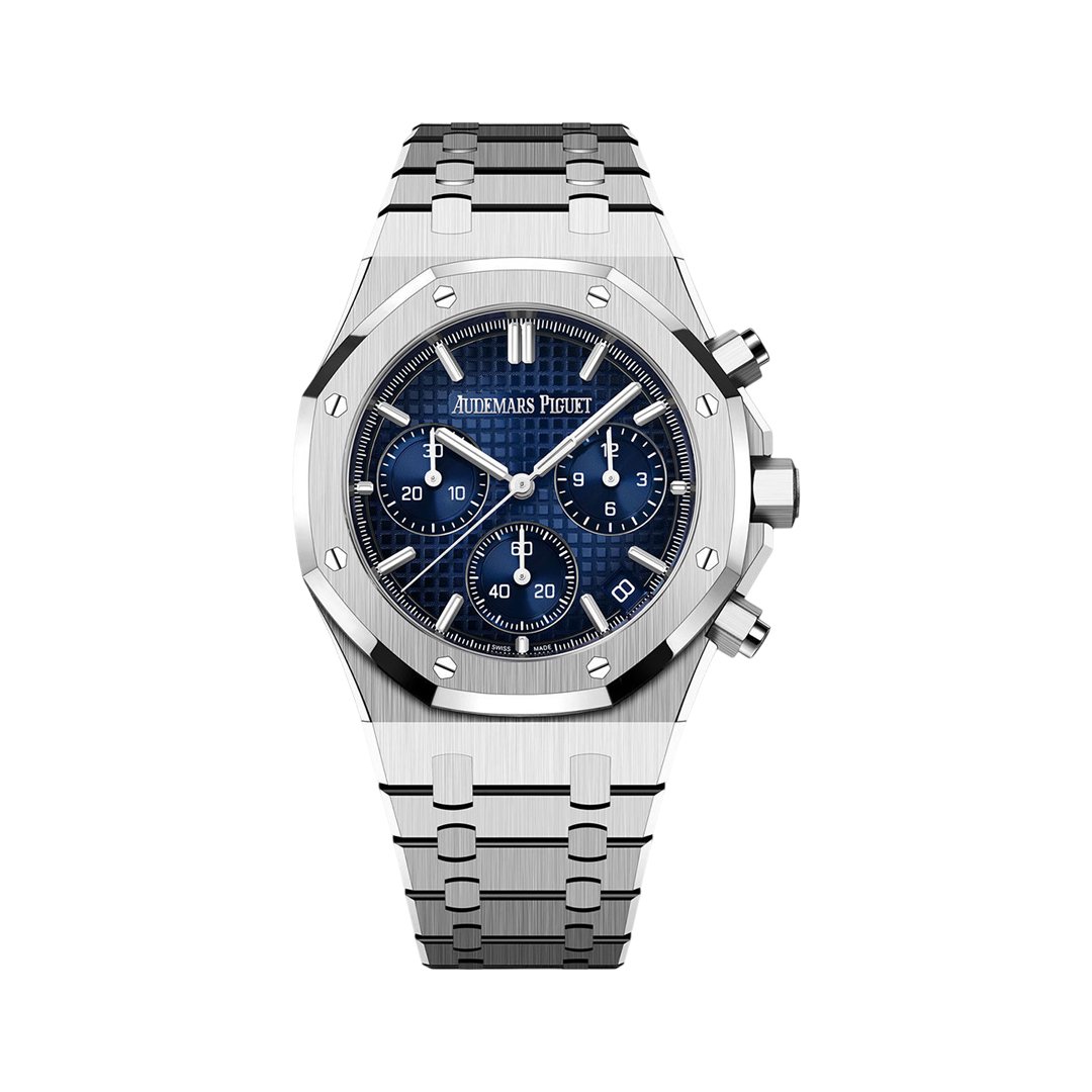 Audemars Piguet Royal Oak 26240BC.OO.1320BC.04 Chronograph White Gold 41mm Smoked Blue Dial Men's Watch - Luxury Souq Audemars Piguet Royal Oak 26240BC.OO.1320BC.04 Chronograph White Gold 41mm Smoked Blue Dial Men's Watch - Luxury Souq
