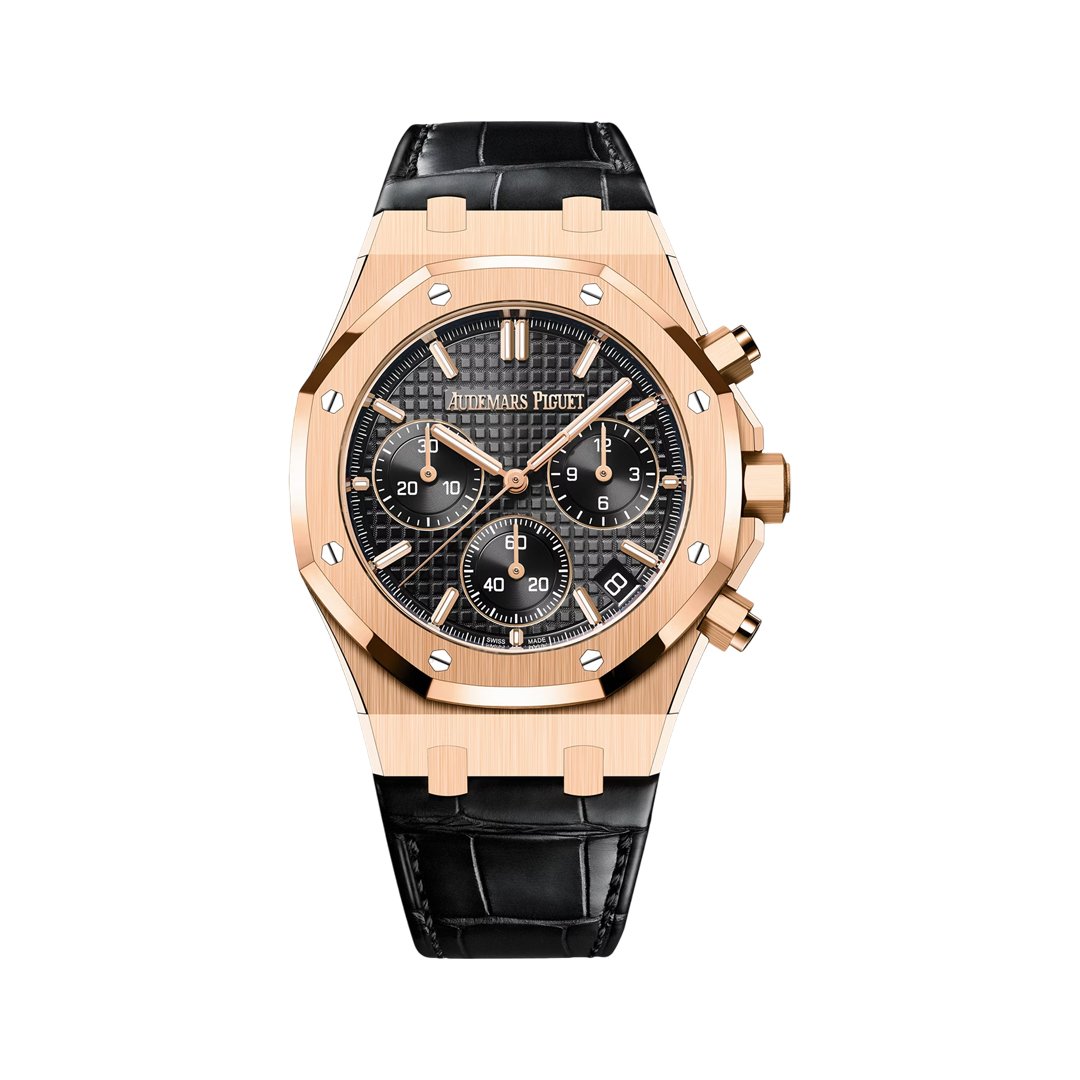 Audemars Piguet Royal Oak 26240OR.OO.D002CR.02 Rose Gold 41mm Black Tapisserie Dial Men's Watch - Luxury Souq Audemars Piguet Royal Oak 26240OR.OO.D002CR.02 Rose Gold 41mm Black Tapisserie Dial Men's Watch - Luxury Souq