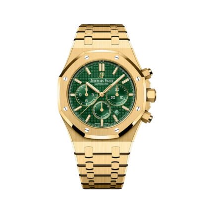 Audemars Piguet Royal Oak 26331BA.OO.1220BA.02 Yellow Gold 41mm Green Dial Men's Watch - Luxury Souq