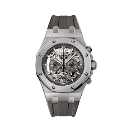 Audemars Piguet Royal Oak 26347TI.GG.D004CA.01 Tourbillon Chronograph Titanium Skeleton Dial 44mm Men's Watch - Luxury Souq