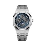Audemars Piguet Royal Oak 26574TI.OO.1220TI.01 Perpetual Calendar Titanium 41mm Blue Dial Men's Watch - Luxury Souq