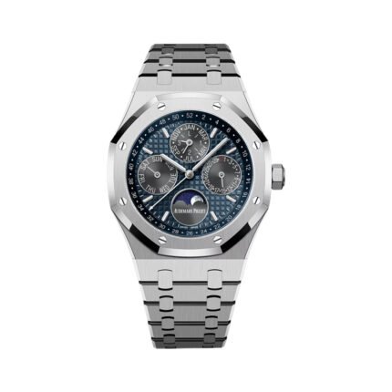 Audemars Piguet Royal Oak 26574TI.OO.1220TI.01 Perpetual Calendar Titanium 41mm Blue Dial Men's Watch - Luxury Souq