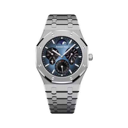 Audemars Piguet Royal Oak 26586TI.OO.1240TI.01 Perpetual Calendar Ultra-Thin Ltd. Edition Blue Dial 41mm Men's Watch - Luxury Souq