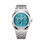 Audemars Piguet Royal Oak 26613ST.OO.1220ST.01 Perpetual Calendar UAE Edition Stainless Steel Turquoise Blue Dial 41mm Men's Watch - Luxury Souq