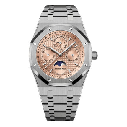 Audemars Piguet Royal Oak 26615TI.OO.1220TI.01 Salmon Dial Perpetual Calendar Limited Edition 41mm Titanium Men's Watch