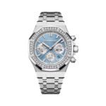 Audemars Piguet Royal Oak 26715ST.ZZ.1356ST.01 Steel with Diamond Bezel 38mm Sky Blue Dial Unisex Watch - Luxury Souq
