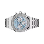 Audemars Piguet Royal Oak 26715ST.ZZ.1356ST.01 Steel with Diamond Bezel 38mm Sky Blue Dial Unisex Watch - Luxury Souq