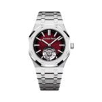 Audemars Piguet Royal Oak 26730ST.OO.1320ST.05 Flying Tourbillon Stainless Steel 41mm Burgundy Dial Men's Watch - Luxury Souq