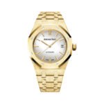 Audemars Piguet Royal Oak Carolina Bucci 15454BA.GG.1259BA.02 Frosted Yellow Gold 37mm Silver-toned Mirror Dial Ladies Watch - Luxury Souq