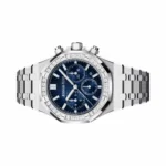 Audemars Piguet Royal Oak Chronograph 26715BC.ZZ.1356BC.01 White Gold Diamond Bezel 38mm Blue Dial Mens Watch - Luxury Souq