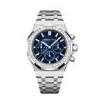 Audemars Piguet Royal Oak Chronograph 26715BC.ZZ.1356BC.01 White Gold Diamond Bezel 38mm Blue Dial Mens Watch - Luxury Souq