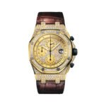 Audemars Piguet Royal Oak Offshore 26067BA.ZZ.D088CR.01 Yellow Gold Full Factory Diamonds 42mm Diamond Dial Men's Watch - Luxury Souq
