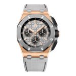 Audemars Piguet Royal Oak Offshore 26420OI.OO.A015VE.01 Chronograph 43mm Pink Rose Gold Titanium Bezel Grey - Luxury Souq