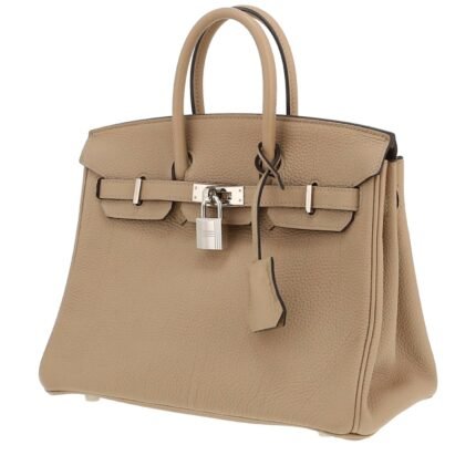 Hermès Birkin 25 cm handbag in Beige Marfa togo leather