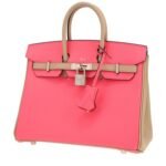 Hermès Birkin 25 cm handbag in bicolor, azalea pink and Beige Marfa epsom leather