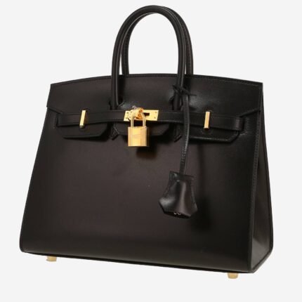Hermès Birkin 25 cm handbag in black box leather