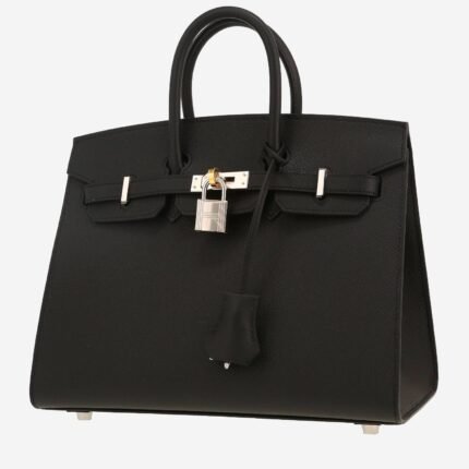Hermès Birkin 25 cm handbag in black epsom leather
