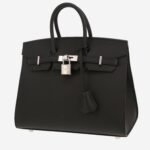 Hermès Birkin 25 cm handbag in black epsom leather