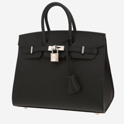 Hermès Birkin 25 cm handbag in black epsom leather