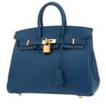 Hermès Birkin 25 cm handbag in blue Swift leather