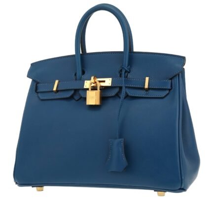 Hermès Birkin 25 cm handbag in blue Swift leather