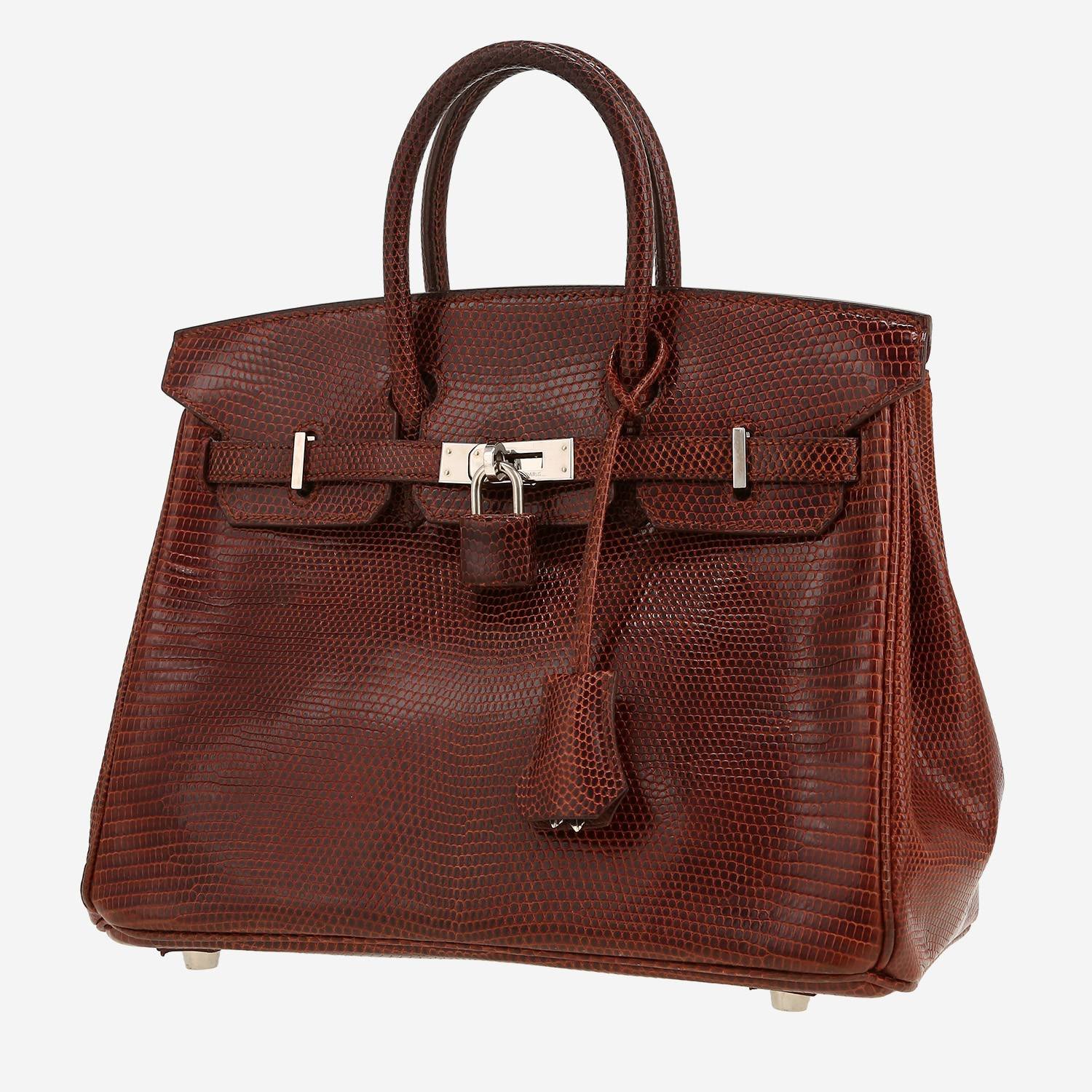Hermès Birkin 25 cm handbag in brown lizzard Hermès Birkin 25 cm handbag in brown lizzard