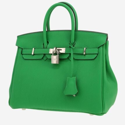 Hermès Birkin 25 cm handbag in green Bamboo togo leather