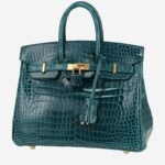 Hermès Birkin 25 cm handbag in green porosus crocodile