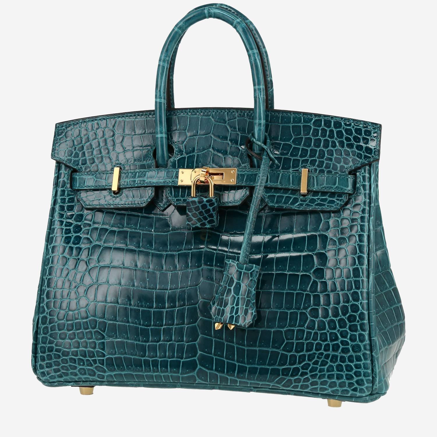 Hermès Birkin 25 cm handbag in green porosus crocodile Hermès Birkin 25 cm handbag in green porosus crocodile