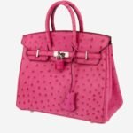 Hermès Birkin 25 cm handbag in pink ostrich leather