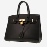 Hermès Birkin 30 cm handbag in black box leather