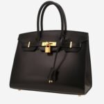 Hermès Birkin 30 cm handbag in black box leather