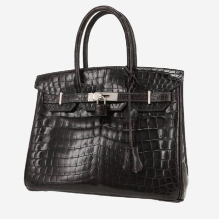 Hermès Birkin 30 cm handbag in black niloticus crocodile