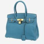 Hermès Birkin 30 cm handbag in blue jean togo leather
