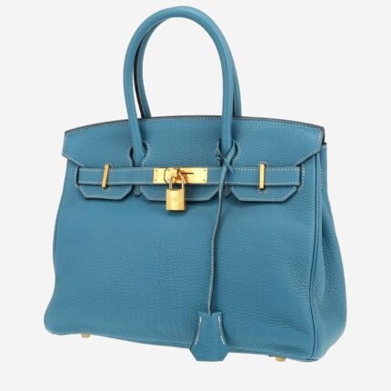 Hermès Birkin 30 cm handbag in blue jean togo leather