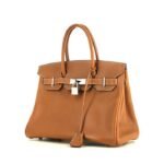 Hermes Birkin 30 cm handbag in brown Barenia leather
